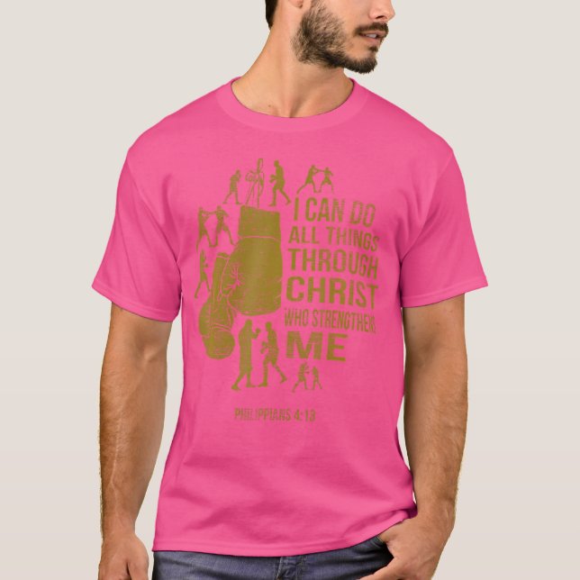 413 Religiösa Boxing Funny Christian B T Shirt (Framsida)