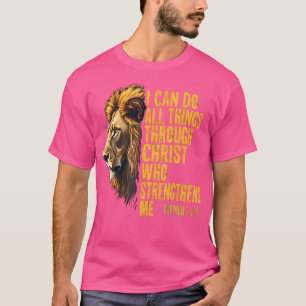 413 Religiösa Lejon Strengthens Christi T Shirt