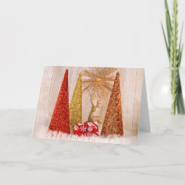 4149-Julgranar med renar och nutid Helgkort