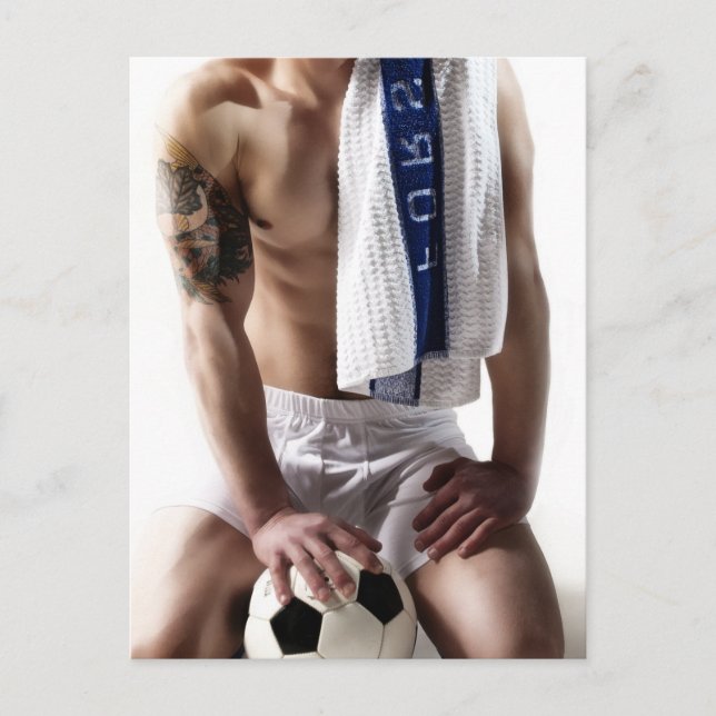 41873a Sexig fotbollsjocke Vykort (Framsida)