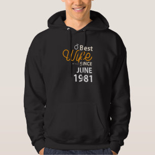 41:a Bröllop-årsdagen av bästa fru sedan juni 1981 Hoodie