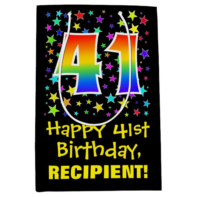 41:a födelsedag: Färga stjärnor Mönster och regnbå (Framsidan)