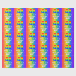 41:a födelsedag: färgfull, Roligt Rainbow Mönster  Presentpapper