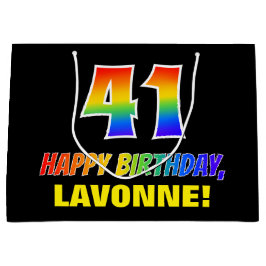 41:a födelsedag: fetstil, Roligt, enkel, regnbåge