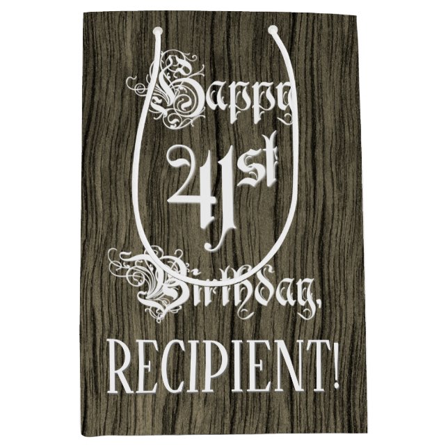 41:a födelsedag: Finare, Faux Wood look + Custom N (Framsidan)