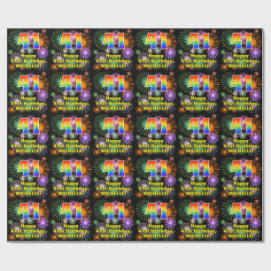 41:a födelsedag: Roligt Fireworks, Regnbåge look # Presentpapper