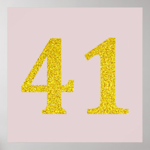 41:a födelsedagen 40:e  Rosa Guld Glitter Poster