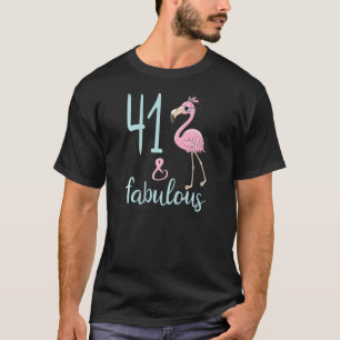 41:a födelsedagen 41:e året gammal Flamingo Bday P T Shirt