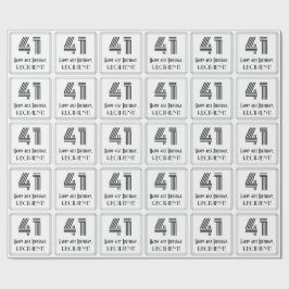 41:a födelsedagen: Art Deco Inspired Stil "41" + N Presentpapper