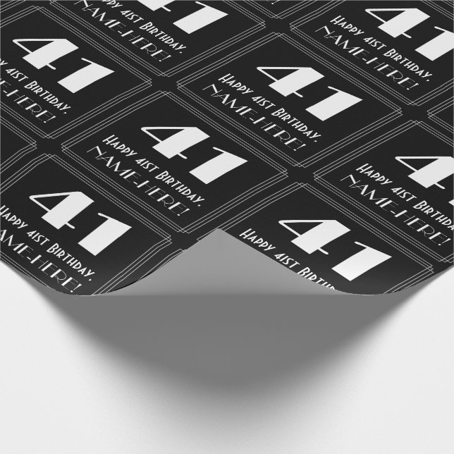 41:a födelsedagen - Art Deco Inspired Titta "41",  Presentpapper (Hörn)