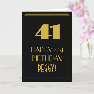 41:a födelsedagen - Art Deco Inspired-utseendet "4 Kort