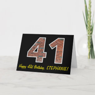 41:a födelsedagen - Brickmuren Mönster "41" med Na Kort