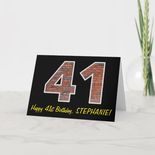 41:a födelsedagen - Brickmuren Mönster "41" med Na Kort (Framsida)