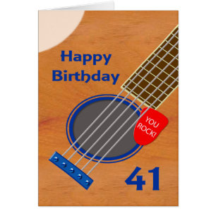 41:a födelsedagen Guitar Player Birthday Hälsningskort
