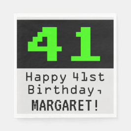 41:a födelsedagen - Nerdy/Geeky Stil "41" och Namn Pappersservett