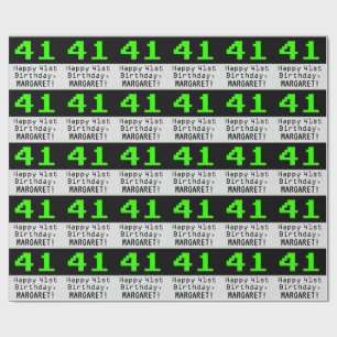 41:a födelsedagen - Nerdy/Geeky Stil "41" och Namn Presentpapper