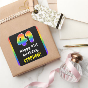 41:a födelsedagen: Rainbow Spectrum nr 41, Anpassa Fyrkantigt Klistermärke