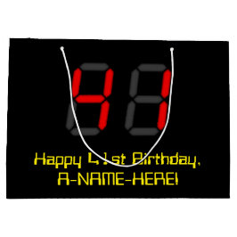 41:a födelsedagen: Red Digital Clock Stil "41" + N