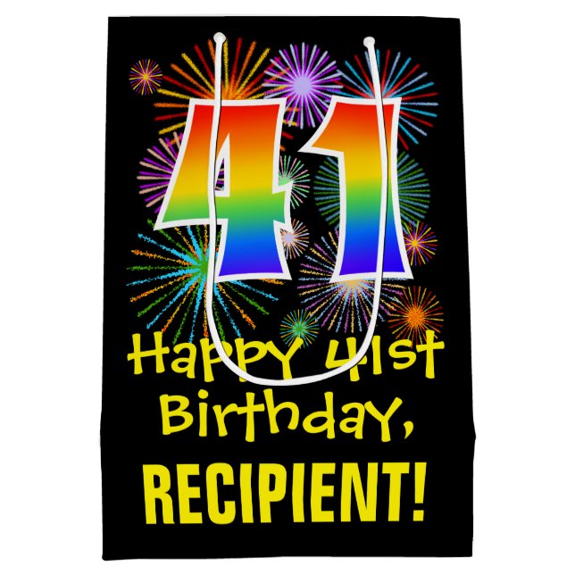 41:a födelsedagen: Roligt Fireworks Mönster + Rain (Baksidan)