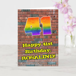 41:a födelsedagen: Roligt Graffiti-Inspired Rainbo Kort