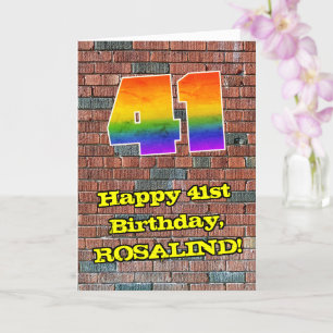41:a födelsedagen: Roligt Graffiti-Inspired Rainbo Kort