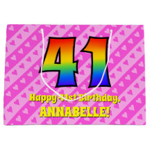 41:a födelsedagen: Rosa Rand & Hearts, regnbåge nr