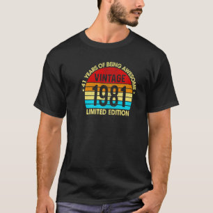 41:a födelsedagens Vintage 1981 41 år gammal T Shirt