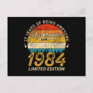 41 År Gammal 1984 Retro Awesome 41-årspresent Vykort
