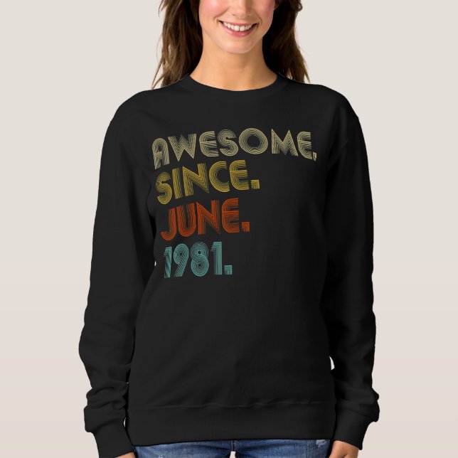 41 år gammal Fantastisk sedan juni 1981 41:a födel T Shirt (Framsida)