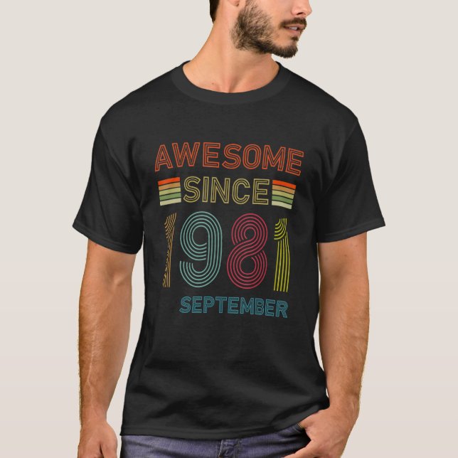 41 år gammal Fantastisk sedan september 1981 T Shirt (Framsida)