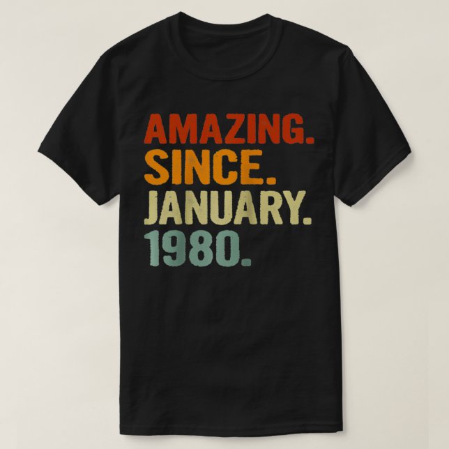 41 år gammal Retro Birthday Gift Fantastisk sedan  T Shirt (Design framsida)
