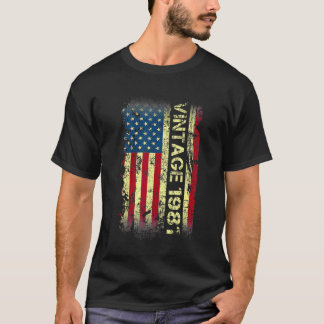 41 år gammal Vintage 1981 Amerikansk Flagga 41:a f T Shirt