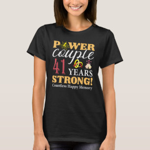 41 års Power Couple 41st Bröllop Anniver T Shirt