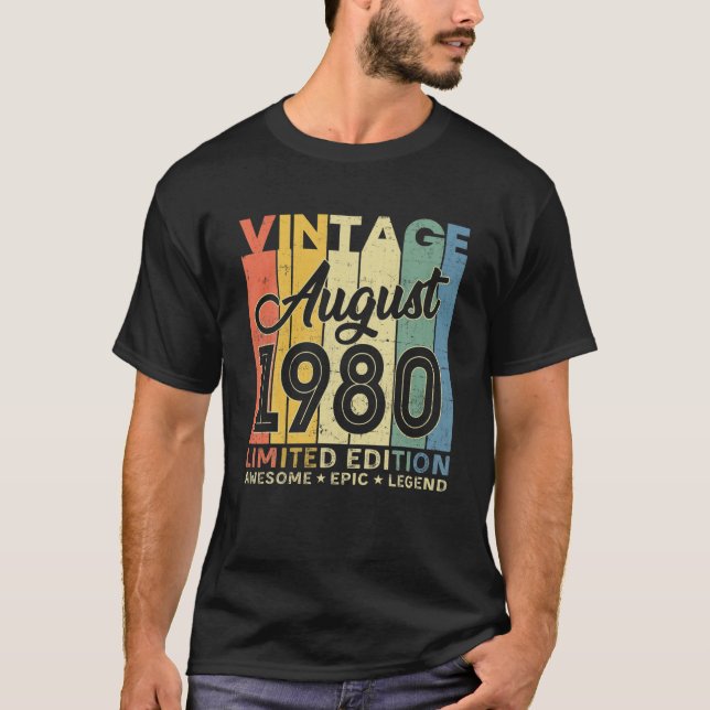41:e födelsedagen Dekoration augusti 1980 Manar Kv T Shirt (Framsida)