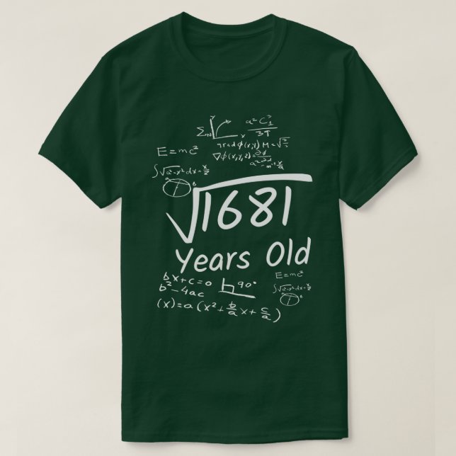 41:e födelsedagsmatematik 1681 Årets gamla kvadrat T Shirt (Design framsida)