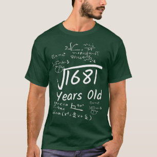 41:e födelsedagsmatematik 1681 Årets gamla kvadrat T Shirt