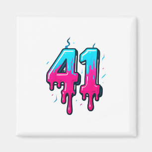 41 Glass Strömmem forty ett fyra Gen Alpha Slang Magnet