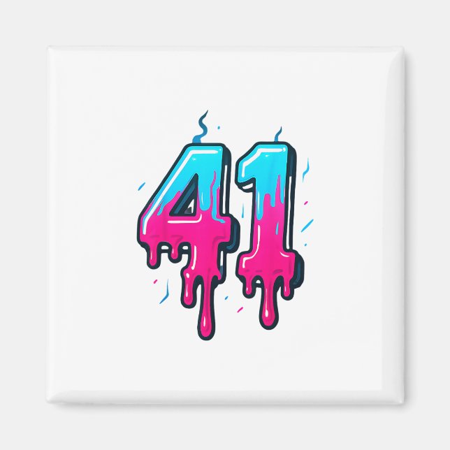 41 Glass Strömmem forty ett fyra Gen Alpha Slang Magnet (Framsidan)