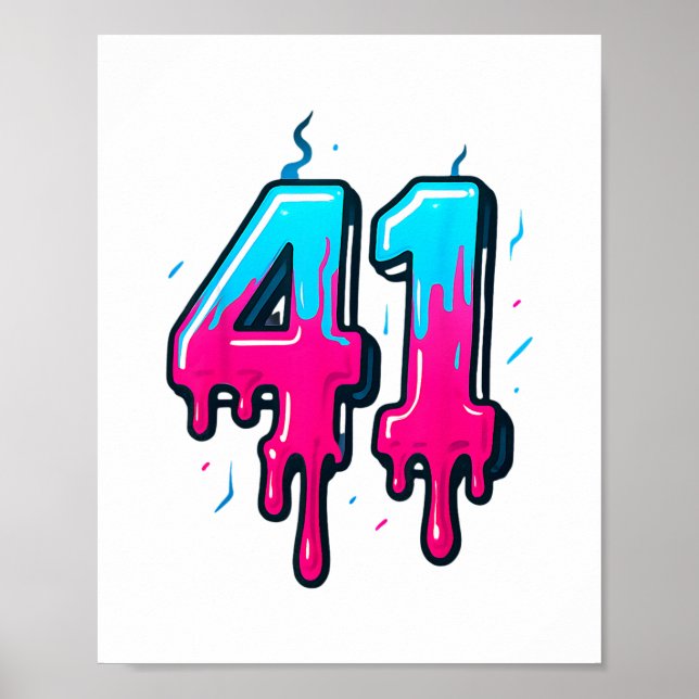 41 Ice Cream Drip Meme Forty One Four Gen Alpha Sl Poster (Framsidan)