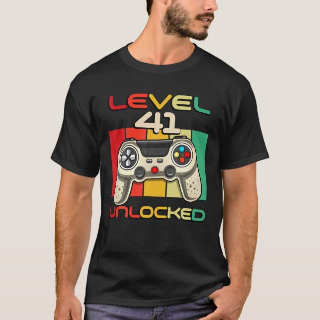 41 Olåst videogamer på 1980 41 år T Shirt (Framsida)