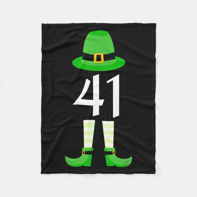 41 St Patricks Day Four One Kids Rolig Tomte  Fleecefilt (Framsidan)