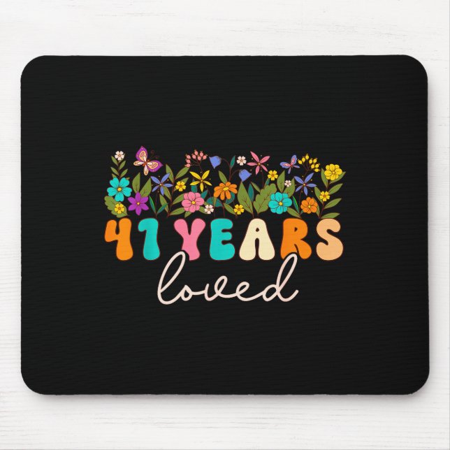 41 Years Loved Men Women 41 Years Old Groovy 41st  Musmatta (Framsidan)