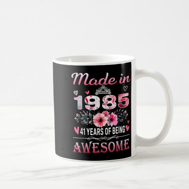 41th Birthday Made In 1985 41 Years Of Being Aweso Kaffemugg (Höger)