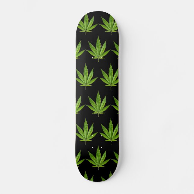 420WeedArmy 7 7/8" svart Mini Skateboard Bräda 18,5 Cm (Framsida)