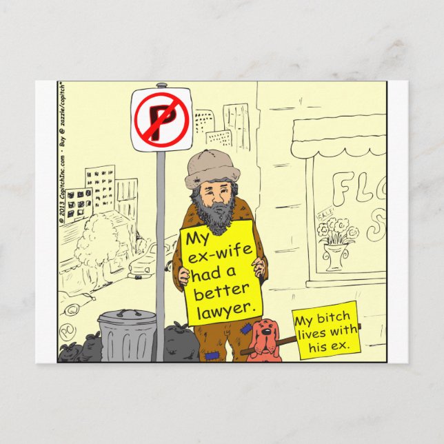 427 f.d. fru bättre Tecknad för advokat Vykort (Framsida)