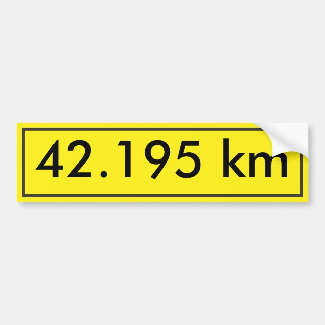 42.195 Bumper Sticker| Gult Street Sign Stil Bildekal (Framsidan)