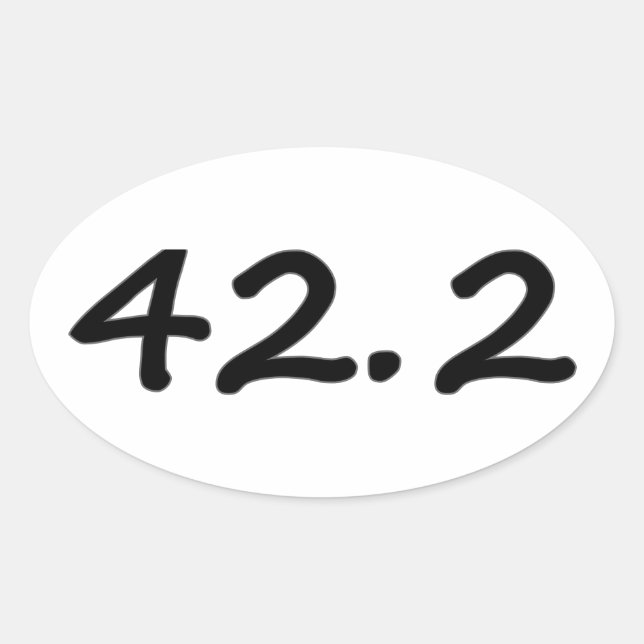 42,2 k Marathon Oval Running-klistermärken (4) per Ovalt Klistermärke (Framsida)