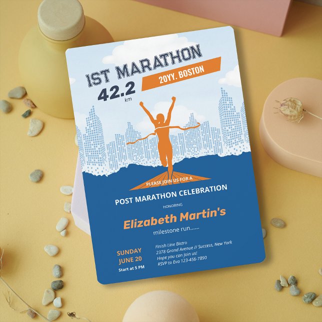 42,2 km 1ST Marathon-Post Marathon Party Inbjudningar (42.2km 1ST Marathon-Post Marathon Party Invitation)