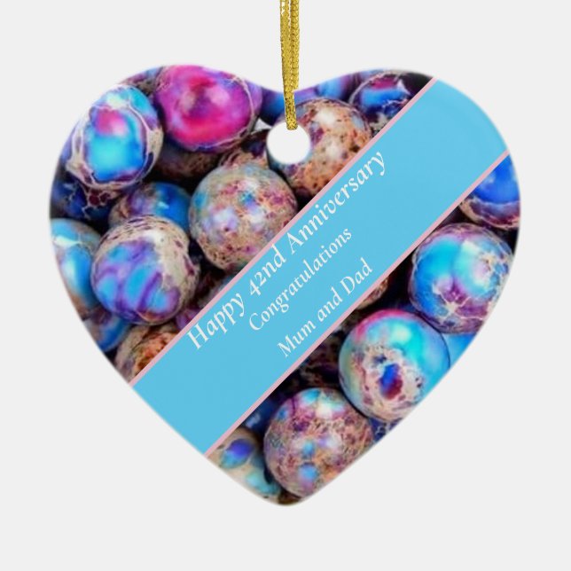 42:a Bröllop-årsdagen Imperial Jasper Julgransprydnad Keramik (Framsidan)