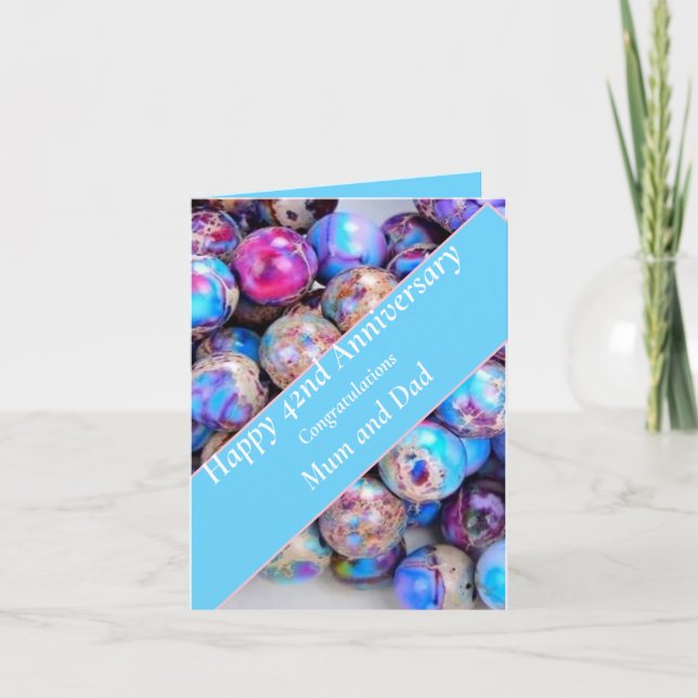 42:a Bröllop-årsdagen Imperial Jasper Kort (Framsida)